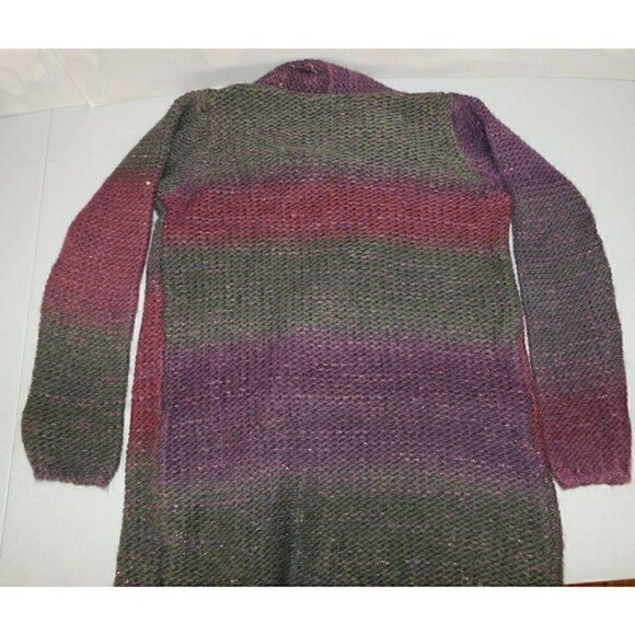 Twins pink & purple soft wool blend open sweater, woman's size M, made in Italy - Picture 4 of 6